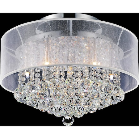 Cwi Lighting Radiant 9 Light Drum Shade Flush Mount With Chrome Finish 5062C20C (Clear + W)